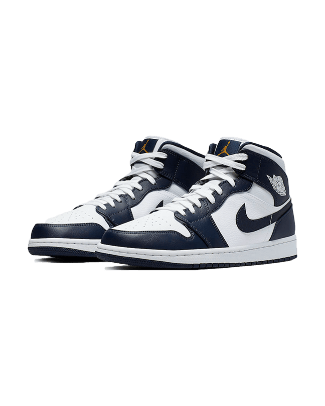 Air Jordan® 1 Mid White Metallic Gold Obsidian Plugmarket - plugmarket.fr Sneakers