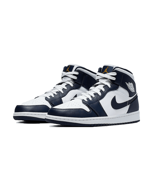 Air Jordan® 1 Mid White Metallic Gold Obsidian Plugmarket - plugmarket.fr Sneakers