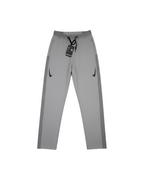 Plugmarket grey Nike Aeroswift running pants with black drawstring and side stripe detail.